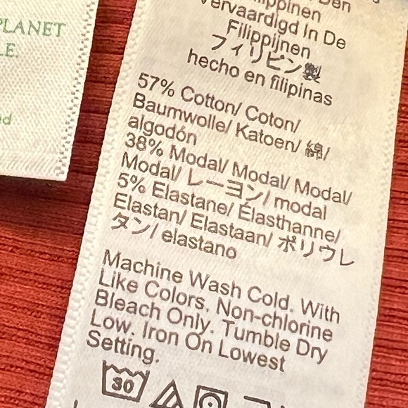 J. Crew one shoulder vintage rib size M orange rust asymmetrical - Picture 10 of 11